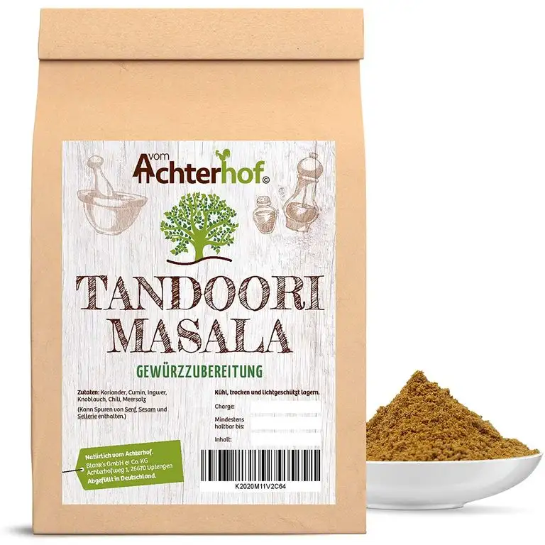 100g Tandoori Masala Gewürzmischung, gemahlen, indisches Gewürz , für Geflügelfleisch, Reis und Hackfleisch.