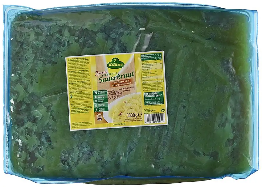 Kühne Fix und Fertig Sauerkraut mit Speck/Zwiebeln, 5000 g Beutel, 1er Pack (1 x 5 kg)