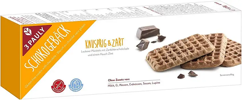 3 Pauly Schokogebäck - glutenfrei, 6er-Pack (6 x 125 g)