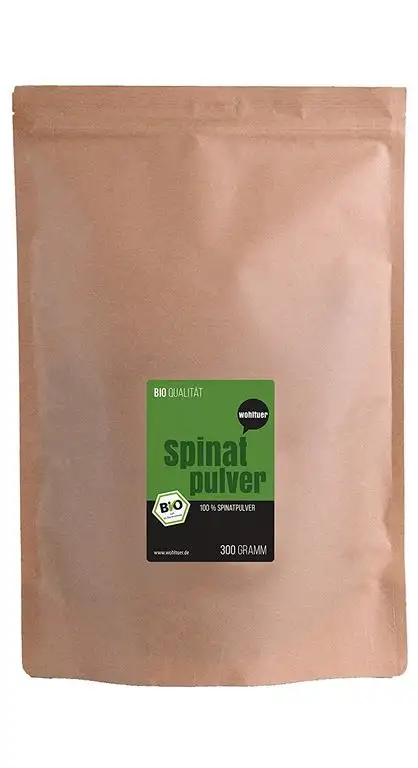 Wohltuer Bio Spinatpulver 300g | Feldfrisch verarbeitet | Aus deutschem Bio Anbau | Ideal für Smoothie | Gemüsepulver