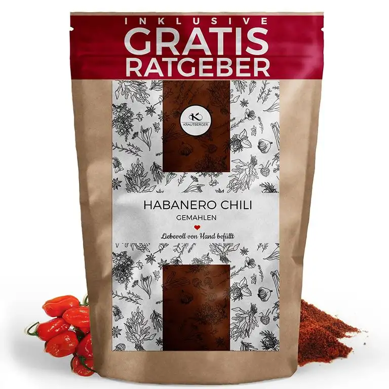 Habanero Chili Chilischoten gemahlen 100g I extrem scharfes Chilipulver inkl. gratis Ratgeber I hochwertige getrocknete Chillis scharfes Gewürz hot