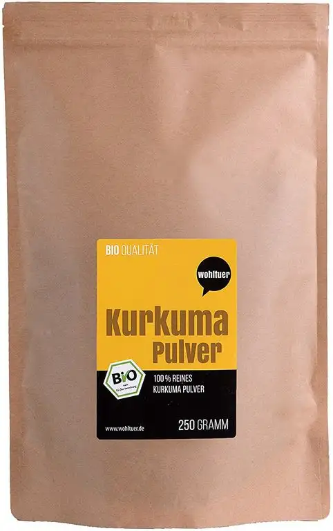 Wohltuer Bio Kurkuma Pulver | Kurkumawurzel gemahlen (250g) Vorratspackung | Bio- & Rohkostqualität