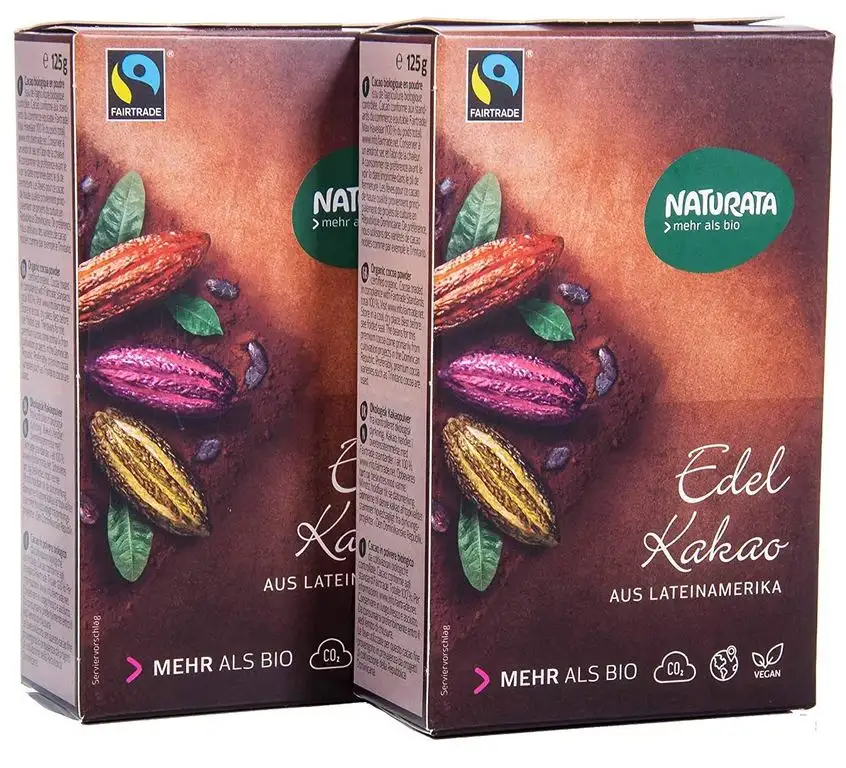 Naturata Bio Edelkakao, schwach entölt, 20-22 % (2 x 125 gr)