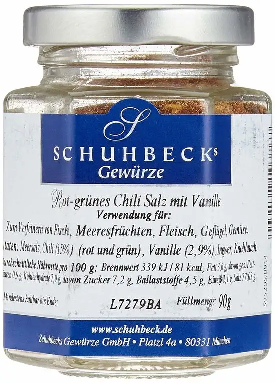 Schuhbeck Rot - Grünes Chili Salz mit Vanille, 3er Pack (3 x 90 g)