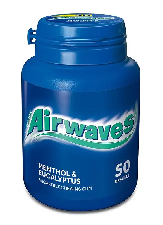 Airwaves Kaugummi | Menthol & Eucalyptus | Blau, zuckerfrei | 1 Dose (1 x 50 Dragees)