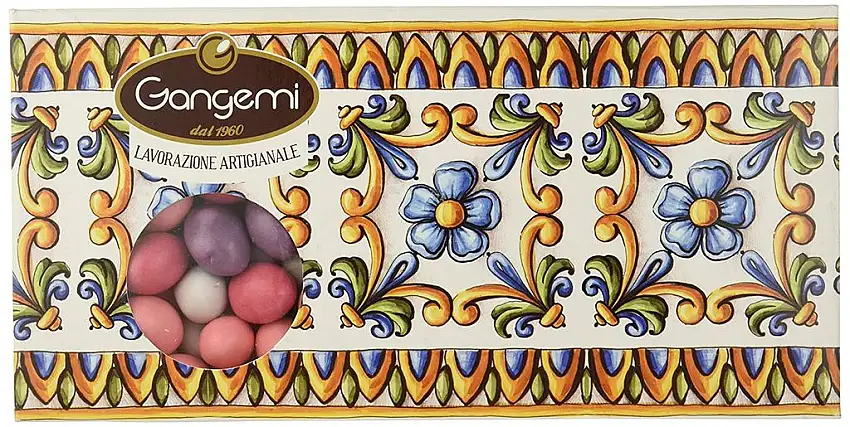 Gangemi - Hochzeitsmandeln mit gerösteten Mandeln, die mit Schokolade überzogen sind, zu den vielen Geschmacksrichtungen, Rosa Variationen