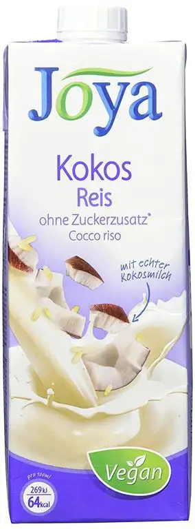 JOYA Bio Kokos Reis Drink 10er Pack (10 x 1l) I veganer Milch Ersatz I Kokos Reis Getränk ohne Zuckerzusatz laktosefrei I Coconut Drink Organic I Plantbased I Milchalternative pflanzlich
