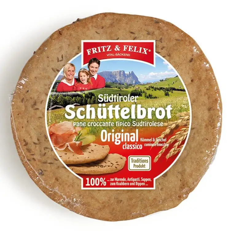Bauern Schüttelbrot mit Kümmel + Fenchel Krt. 20 x 150 gr. - Fritz & Felix