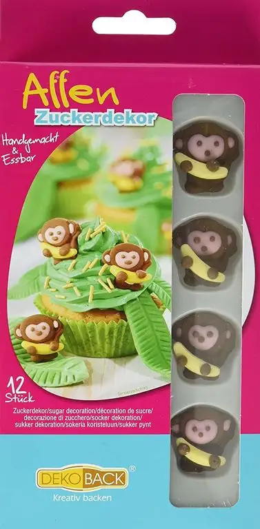 Dekoback Zuckerdekor Affen, 12 Stück, 1er Pack (1 x 5 g)