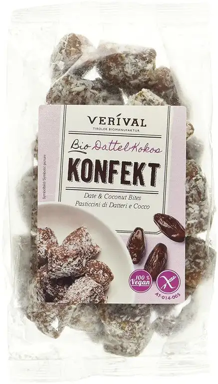 Verival Dattel Konfekt - Bio, 3er Pack (3 x 200 g Beutel) - Bio