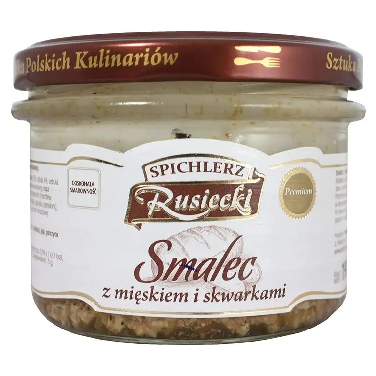 Schmalz altpolnisch - polnische traditionelle Zubereitung Premium 190g // Smalec staropolski z mi?sem 190g - Spichlerz Rusiecki