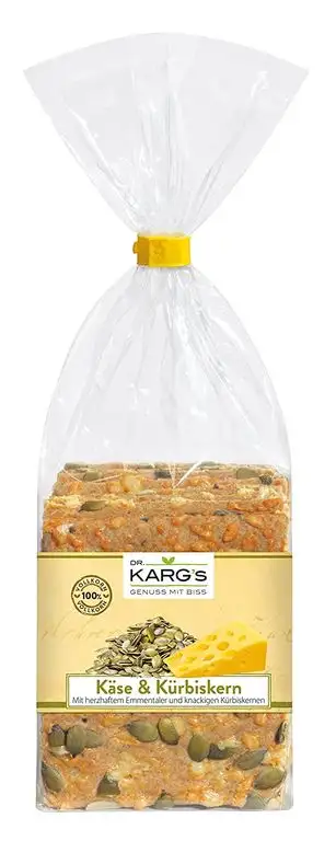 Knäcke Käse-Kürbiskern 200 g Beutel Dr. Karg