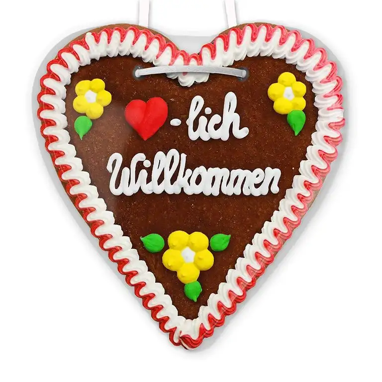 Lebkuchenherz 21cm - Herzlich Willkommen