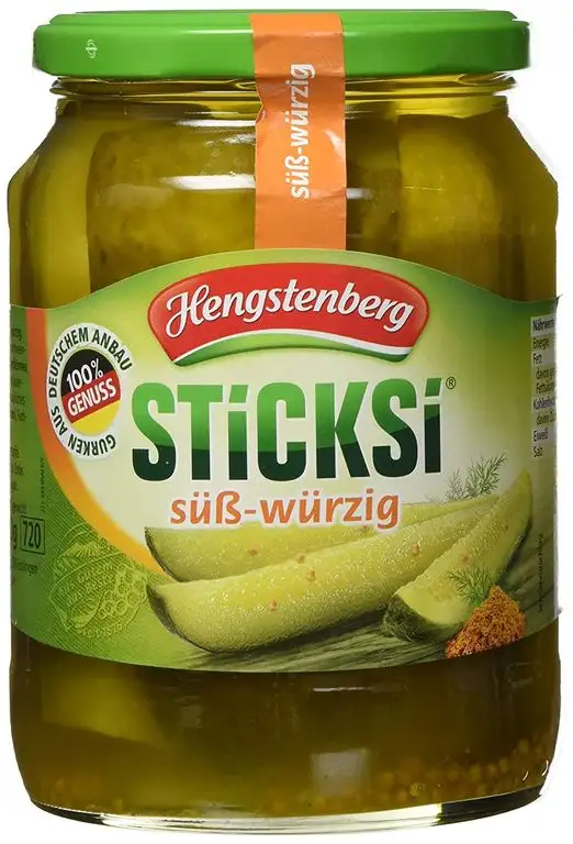 Hengstenberg Sticksi Gurkenviertel süß-würzig, 12er Pack (12 x 670 g)