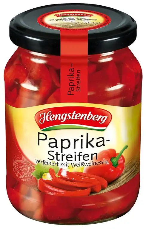 Hengstenberg Paprikastreifen mit Weißweinessig, 6er Pack (6 x 320 g)