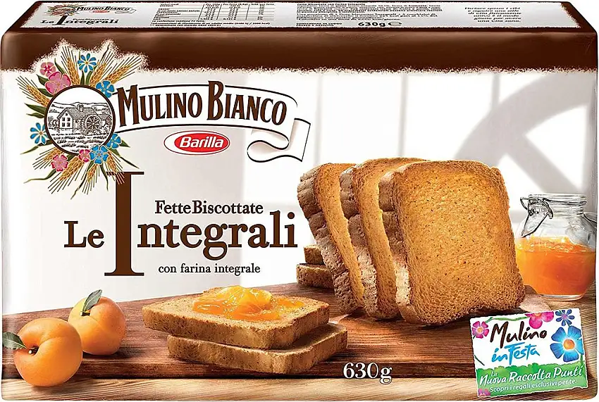 6x Mulino Bianco Fette Biscottate Volkoren 630 g Vollkorn Zwieback aus italien