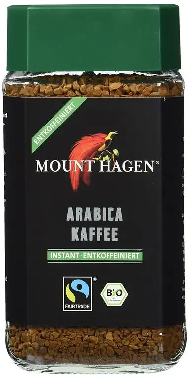 Mount Hagen Bio-Arabica Instant entkoffeiniert FairTrade, 2er Pack (2 x 100 g)
