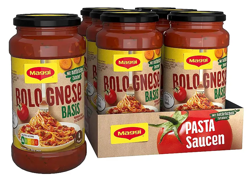 MAGGI Pasta Sauce Bolognese Basis Nudelsauce mit natürlichen Zutaten, 6er Pack (6 x 500g)