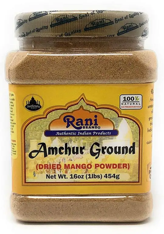 Rani Amchur (Mango) gemahlenes Pulvergewürz 454 g ~ All Natural, indischer Herkunft | Keine Farbe | Glutenfreie Zutaten Vegan | NICHT GVO | Kein Salz oder Füllstoffe