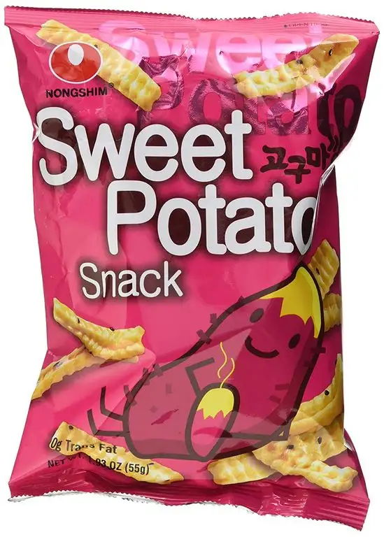 Nong Shim Süßkartoffel Chips – Knuspriger Snack mit Süßkartoffeln - koreanische Knabberei für jeden Tag – 20er Vorteilspack à 55g