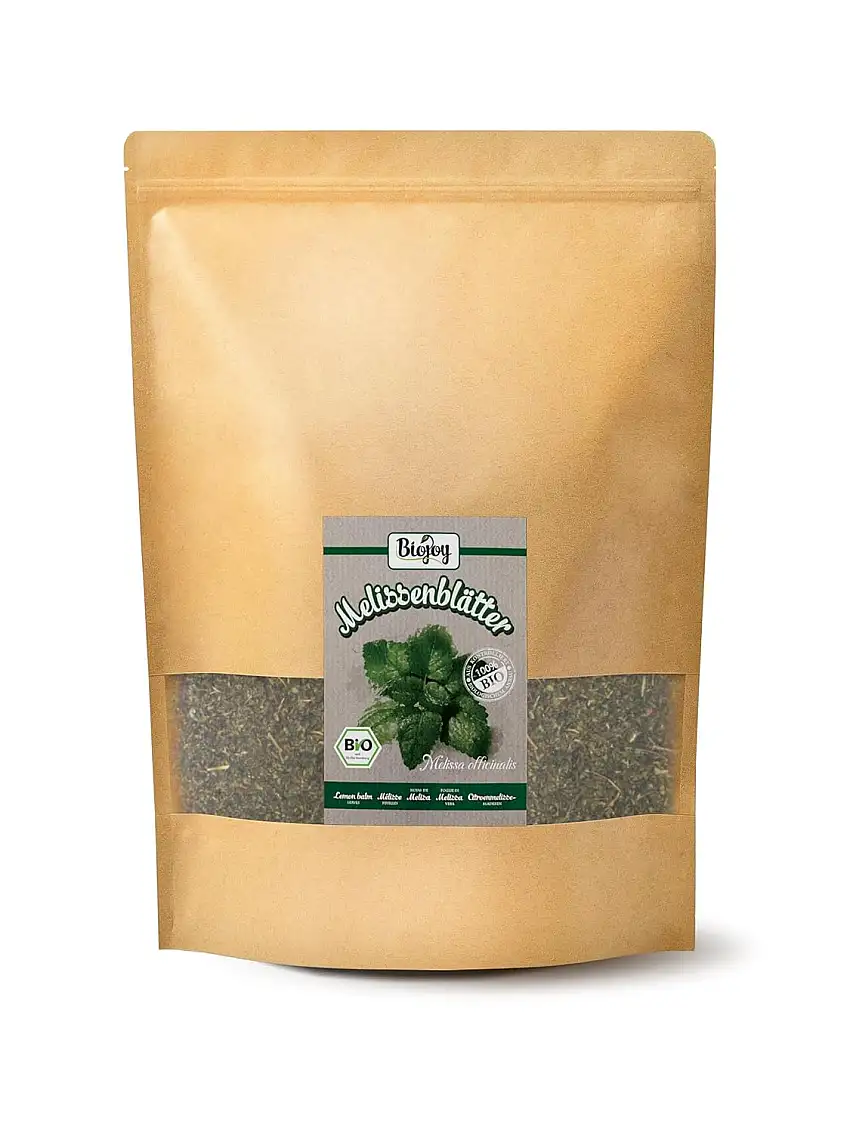 Biojoy BIO-Melissenblätter-Tee (500 g), getrocknet und geschnitten, Melissen-Tee (Melissa officinalis)