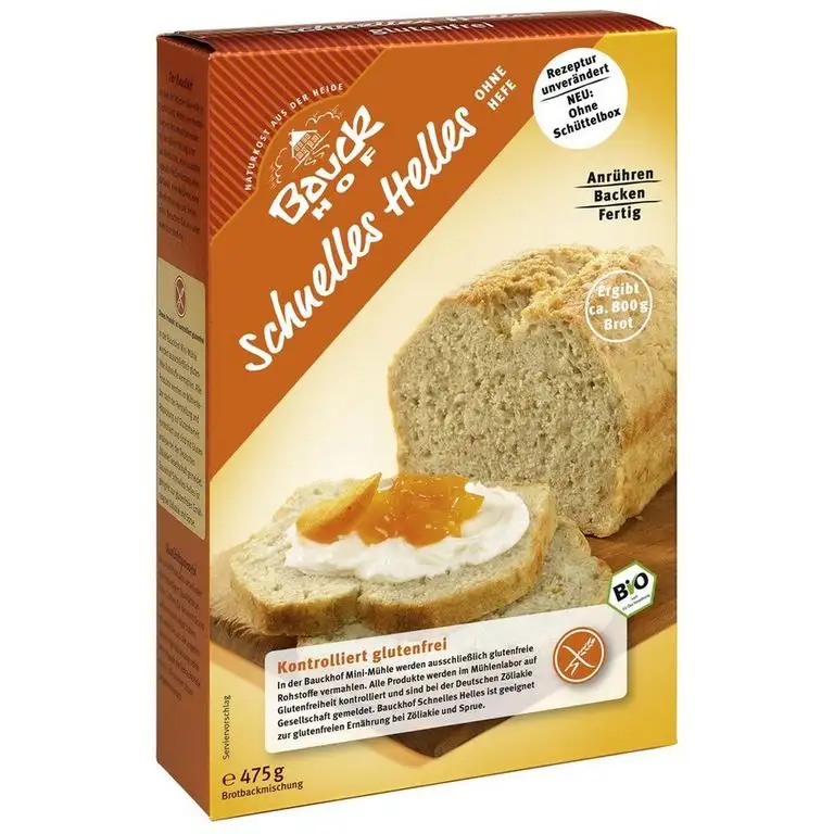 Bauckhof Brotbackmischung "Schnelles Helles", glutenfrei (475 g) - Bio