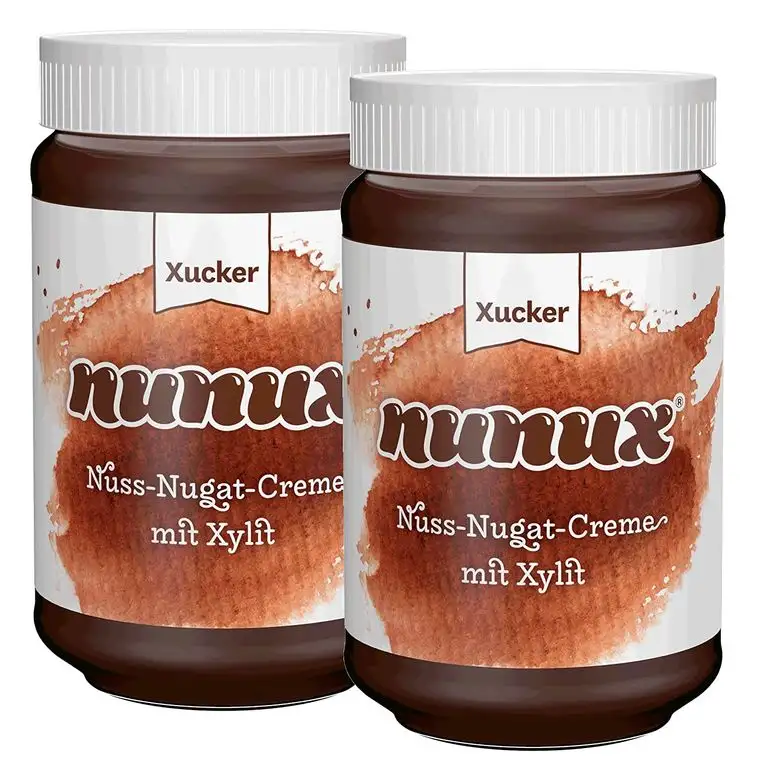 NUNUX Nuss-Nougat-Creme mit Süßungsmittel XYLIT 2 x 300g