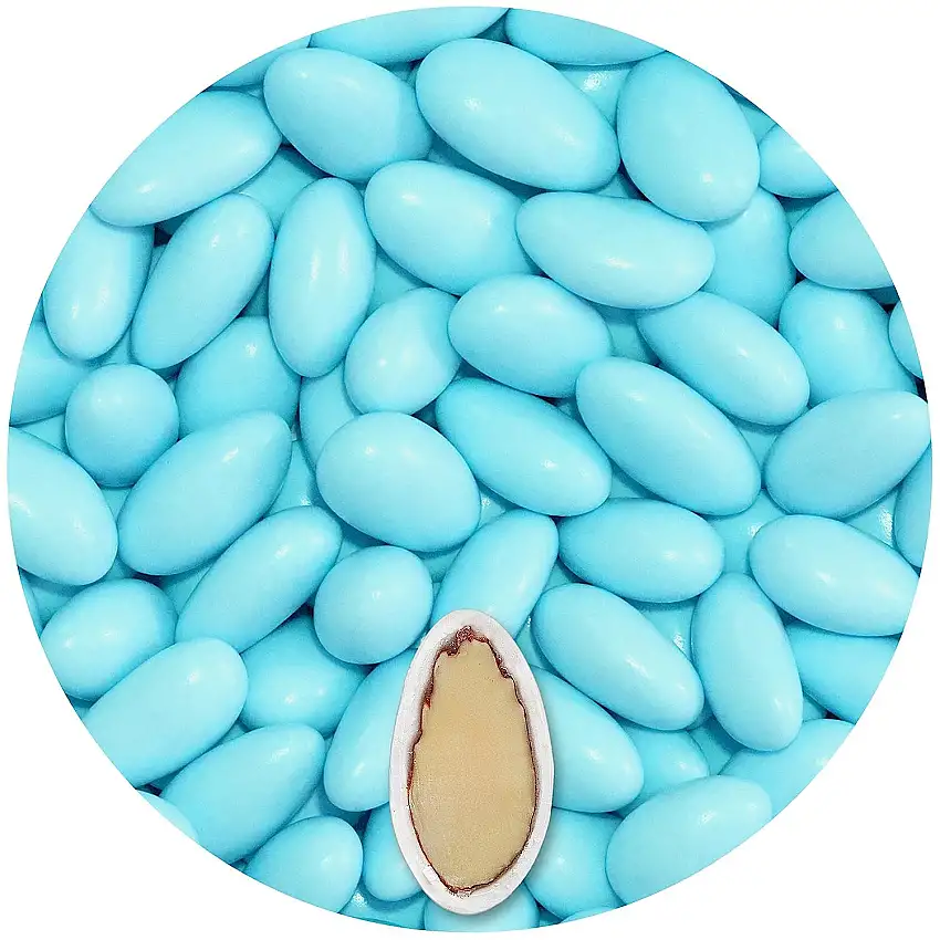 EinsSein® 500g Hochzeitsmandeln Colorato hellblau Gastgeschenke Hochzeit Zuckermandeln Schokomandeln Bonboniere Bonbons Schokotafeln ohne organzasäckchen Dragees Taufe Taufmandeln 1kg