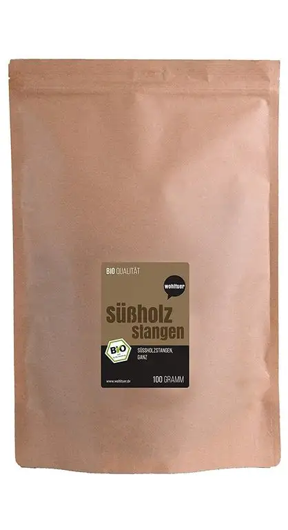 Wohltuer Bio Süßholzstangen ganz | ca.15 Stück à 11 cm | Süßholzwurzel aus Spanien 100g | Lakritzstangen