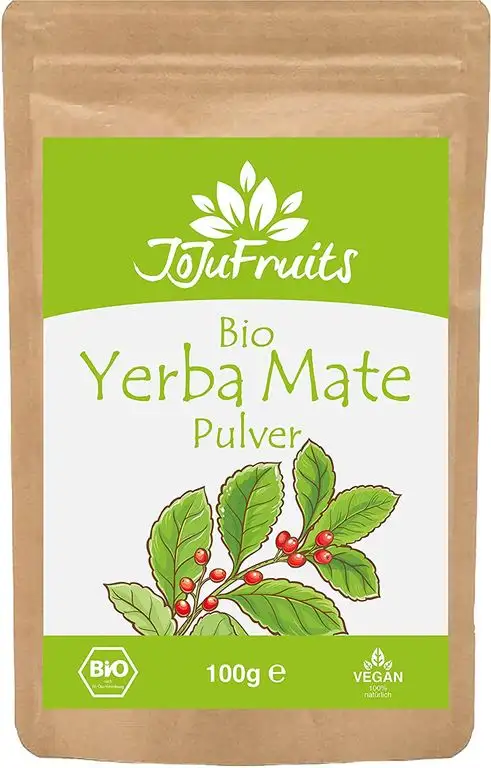 JoJu Fruits - Bio Yerba Mate Pulver (100g) - 100% Natürlich aus gemahlenen Mate Blättern