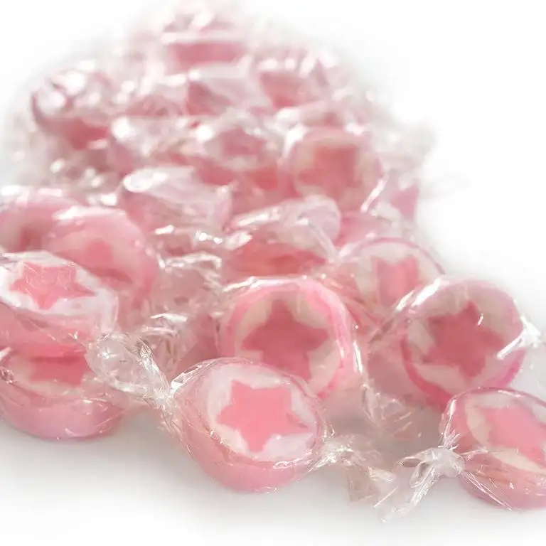 WeddingTree Stern Bonbons Rosa - 500 g Rocks Bonbons handgewickelte Süßigkeiten Großpackung - Tisch-Deko zu Hochzeit Taufe Valentinstag Muttertag Kommunion