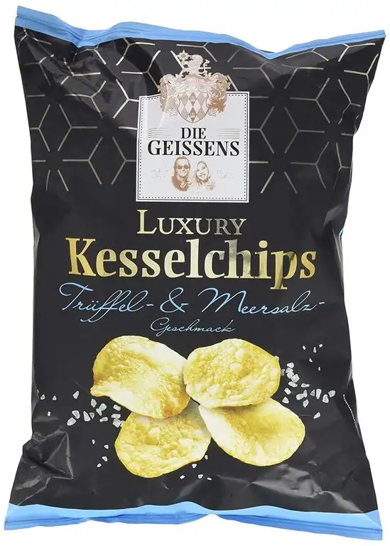 XOX Gebäck Geissens Luxury Kesselchips Trüffel- & Meersalz, 1er Pack (1 x 125 g)