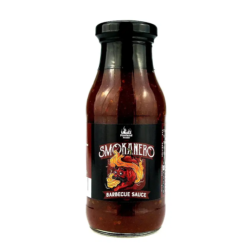 FIRELAND FOODS Smokanero BBQ Sauce, 250ml eine der besten BBQ-Saucen Österreichs; mit feurigen Habanero-Chili