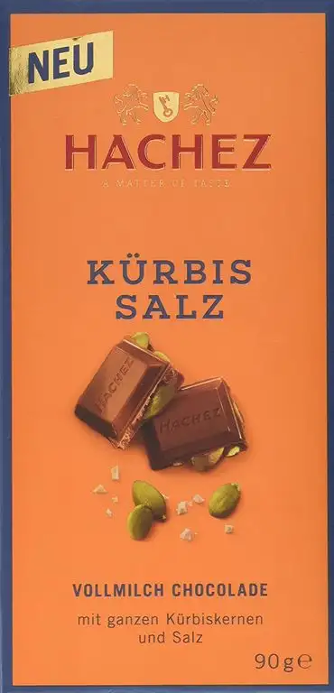 Hachez Edeltafel Kürbis-Salz, 5er Pack (5 x 90 g)