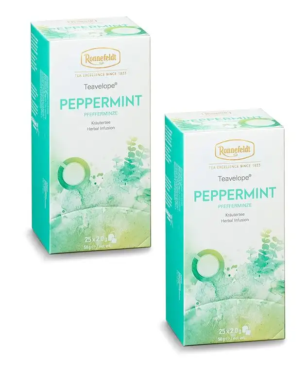 Ronnefeldt-Teavelope -2er Pack- Peppermint/Pfefferminze - Kräutertee - 2x25x2g Teebtl.