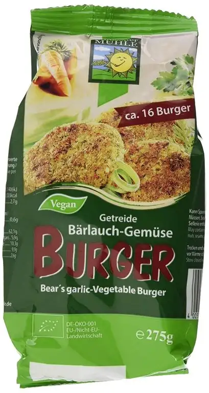 Bohlsener Mühle Bärlauch-Gemüse Burger, 3er Pack (3 x 275 g) - Bio
