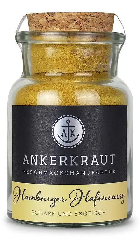 Ankerkraut, Hamburger Hafencurry, für Currys, Geflügel, Reis oder Hummus, 60g im Korkenglas