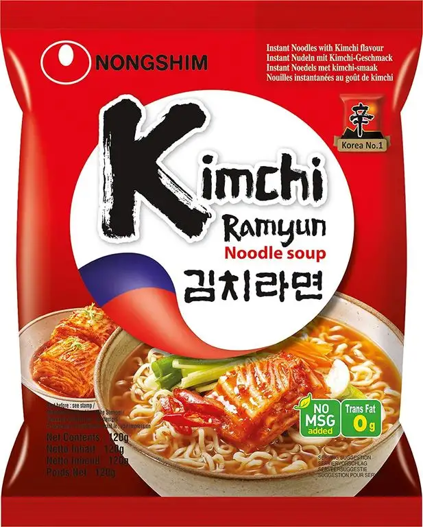 Nong Shim Instantnudeln Kimchi Ramyun – Koreanische Ramen Suppe - schnelle Zubereitung – 20er Vorteilspack à 120g