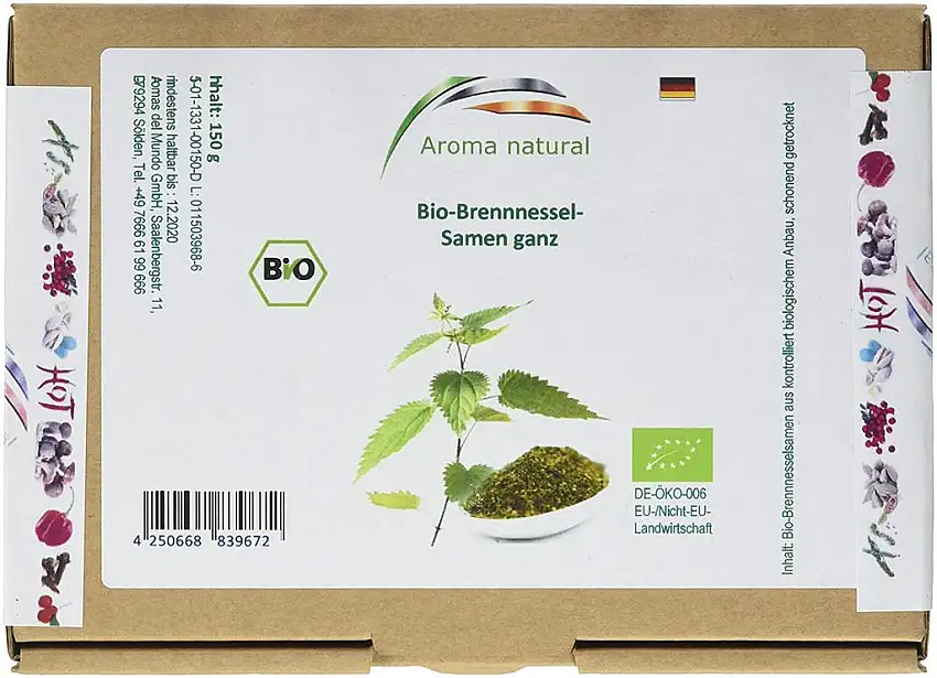 Aroma natural Brennnesselsamen (KbA) ganz 150 g, 1er Pack (1 x 150 g)