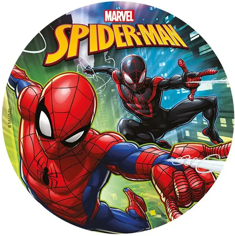 Dekora Spiderman essbare zuckerfreie Waffel für Kuchen 20cm