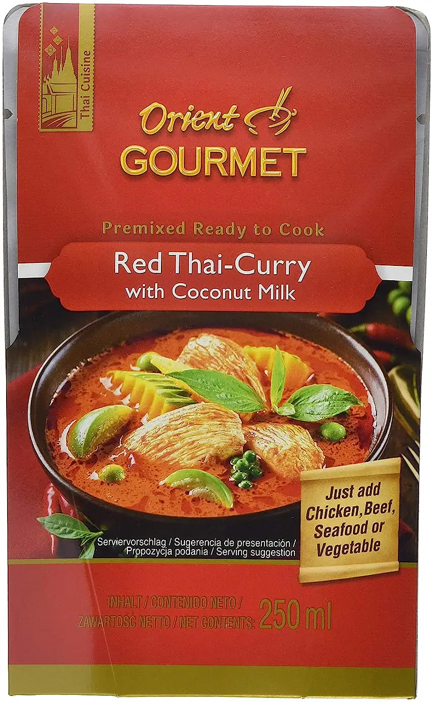 ORIENT GOURMET Rotes Thai-Curry mit Kokosmilch, 4er Pack (4 x 250 ml)