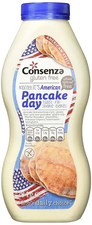 Consenza "Shake und Bake" Flasche Pfannkuchenmix "American Style' Glutenfrei 7er Pack (7x284g)