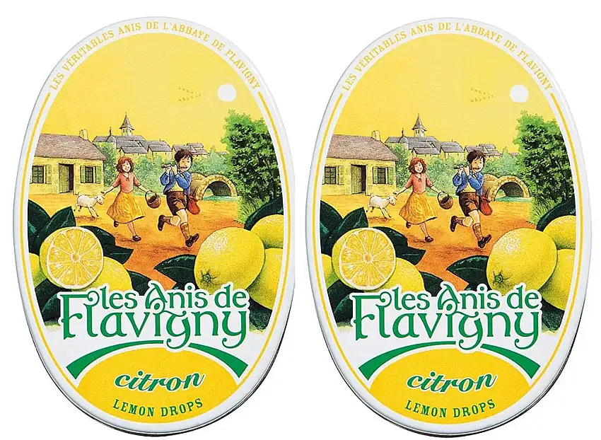 Les Anis de Flavigny - Anisbonbons - Zitronendragees - Citron - 2er Pack