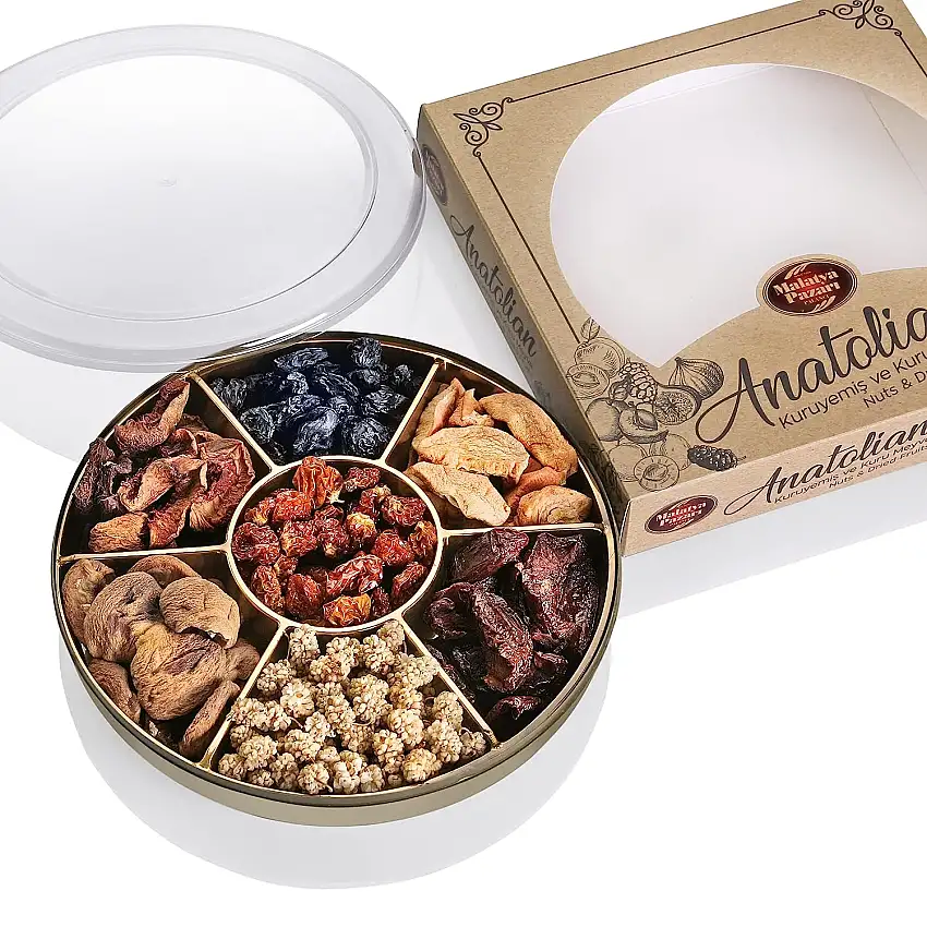 Palanci | Gesunde Snacks | Getrocknete Früchte Mix | getrocknete Aprikosen, getrocknete Pflaumen, getrocknete Apfelringe, Physalis getrocknet, Maulbeeren, Pfirsich, Rosinen | Vegane Snacks | 275 gr.