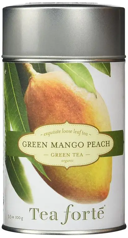 Tea forté Organic Green Mango Peach - loser Tee Grüntee in Geschenkdose, 1er Pack (1 x 100 g)