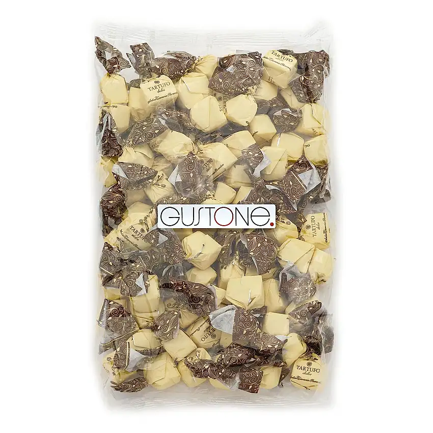 GUSTONE. Tartufi dolci nero | 70 Stück je 14g | Antica Torroneria Piemontese | Trüffel-Praline Zartbitterschokolade und Piemont Haselnüssen | 1kg Großpackung als Geschenk
