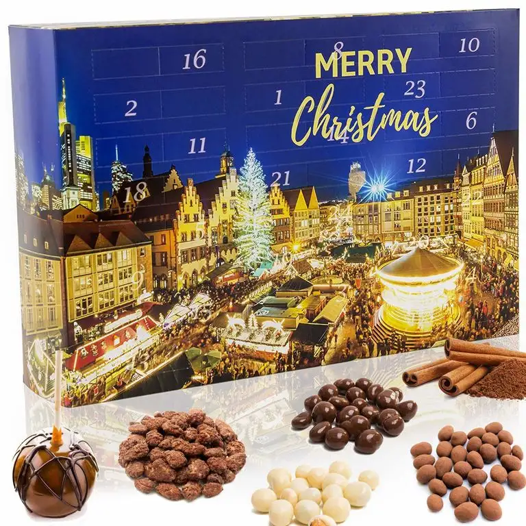 C&T Snack Adventskalender 2020 "Weihnachtsmarkt" | 24 Süßigkeiten wie man sie vom Weihnachtsmarkt kennt | Knusper Weihnachtskalender mit vielen Knabbereien