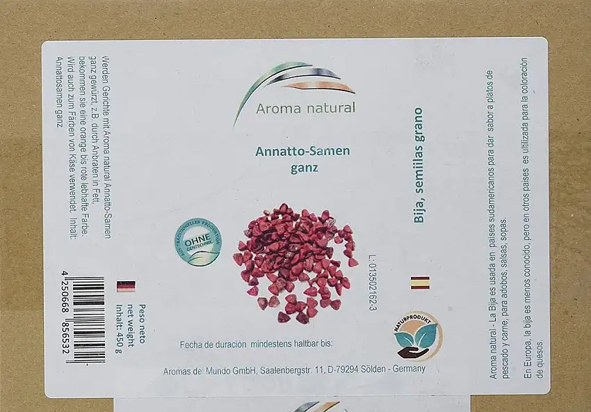Aroma natural Annatto-Samen ganz 450 g, 1er Pack (1 x 450 g)