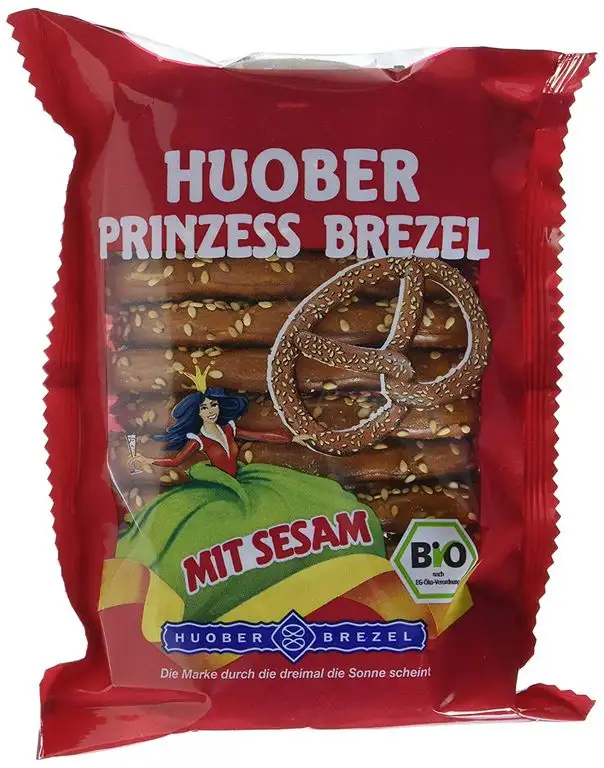 HUOBER Bio Brezel, Sesam, 12er Pack (12 x 125 g)