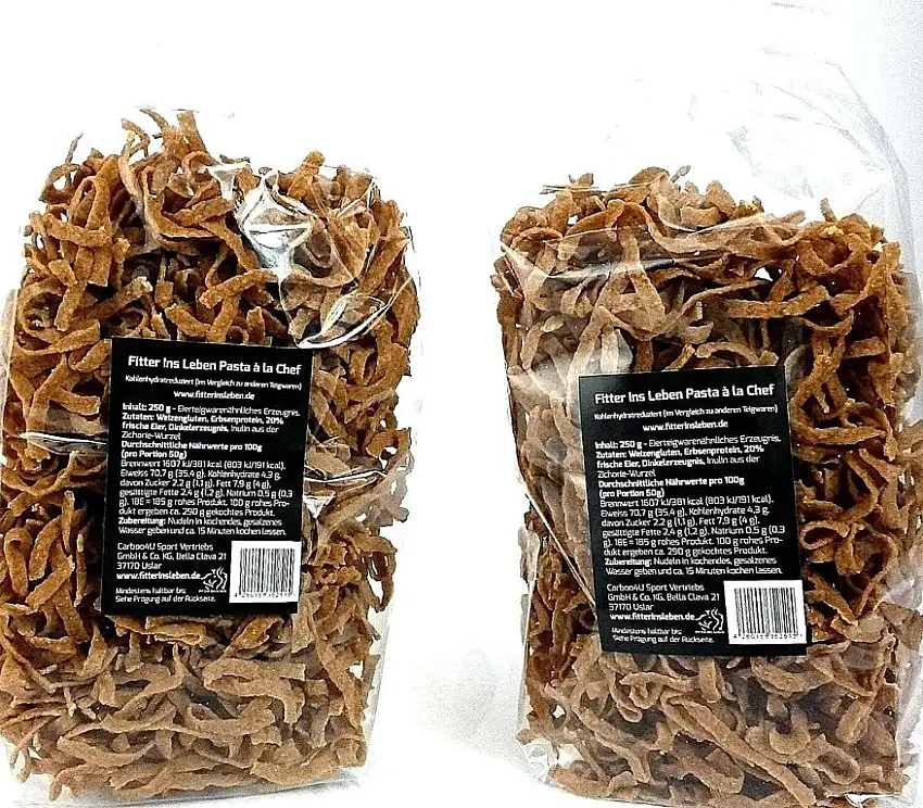 Fitter Ins Leben Pasta à la Chef - Kohlenhydratreduziert, 2er Pack (2 x 250 g)